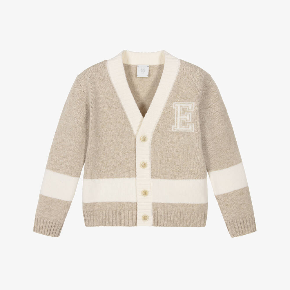 Eleventy-Кардиган из шерсти кремовый бежевый для мальчиков | Childrensalon Outlet