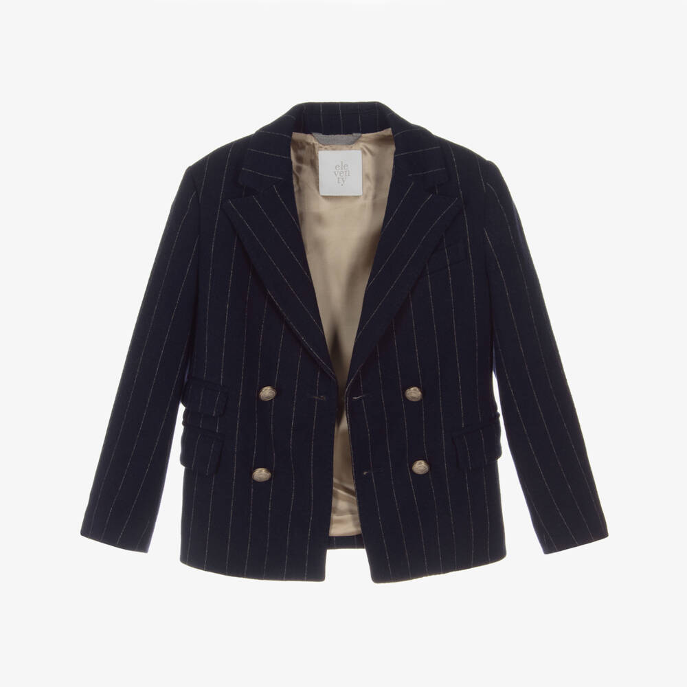 Eleventy-Пиджак синий в полоску для мальчиков | Childrensalon Outlet