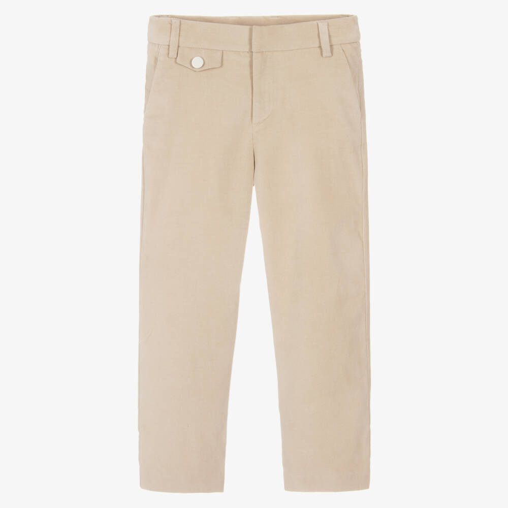 Eleventy-Boys Classic Beige Velvet Pants | Childrensalon Outlet