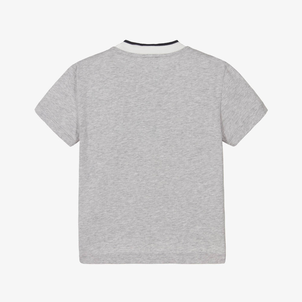 Eleventy-Boys Grey Marl Cotton T-Shirt | Childrensalon Outlet