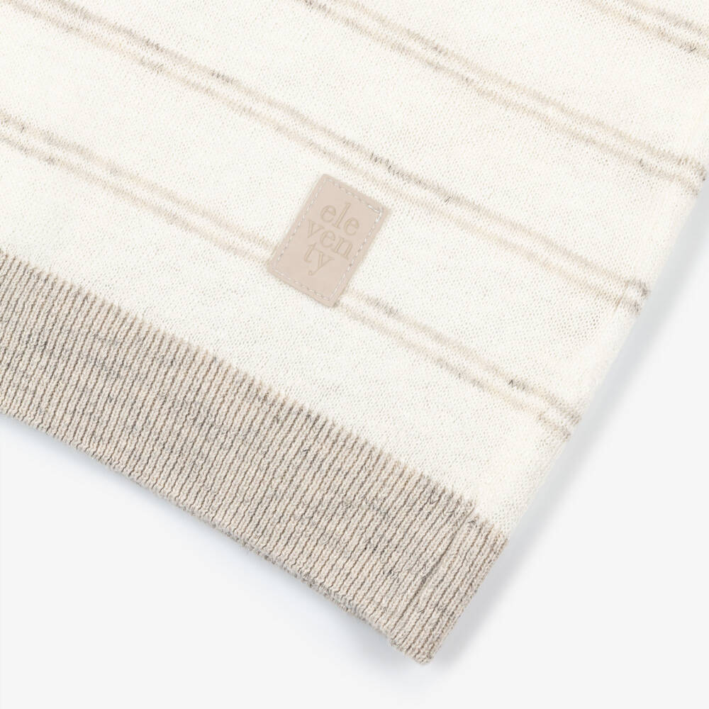 Eleventy-Boys Ivory & Beige Striped Knit Top | Childrensalon Outlet