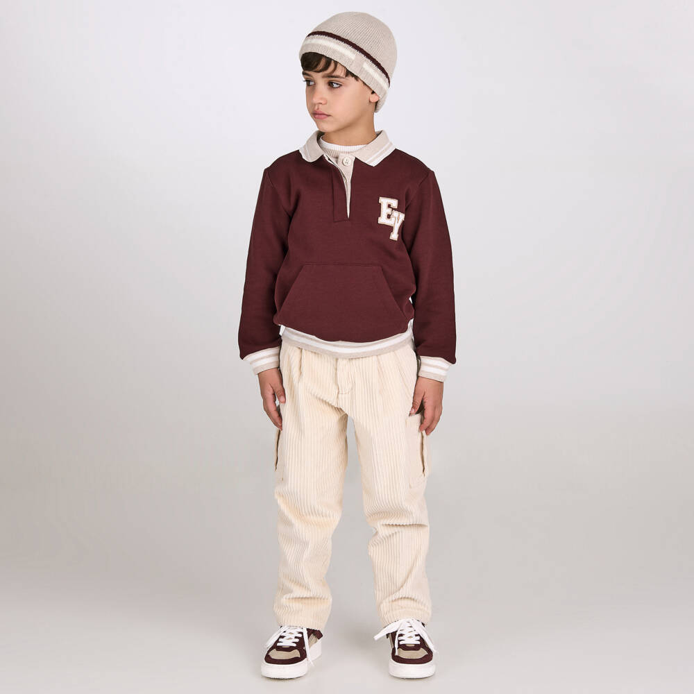 Eleventy-Boys Ivory Cotton Cargo Pants | Childrensalon Outlet