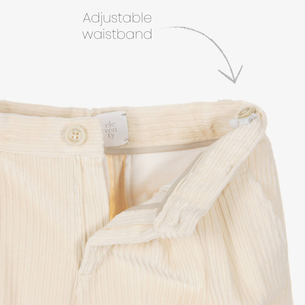 Eleventy-Boys Ivory Cotton Cargo Pants | Childrensalon Outlet