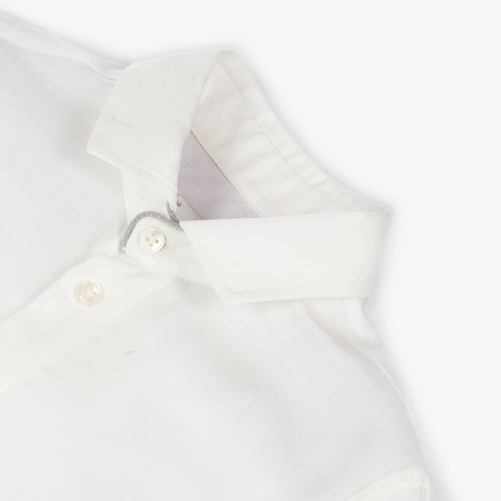 Eleventy-Boys Ivory Twill Button-Down Shirt | Childrensalon Outlet