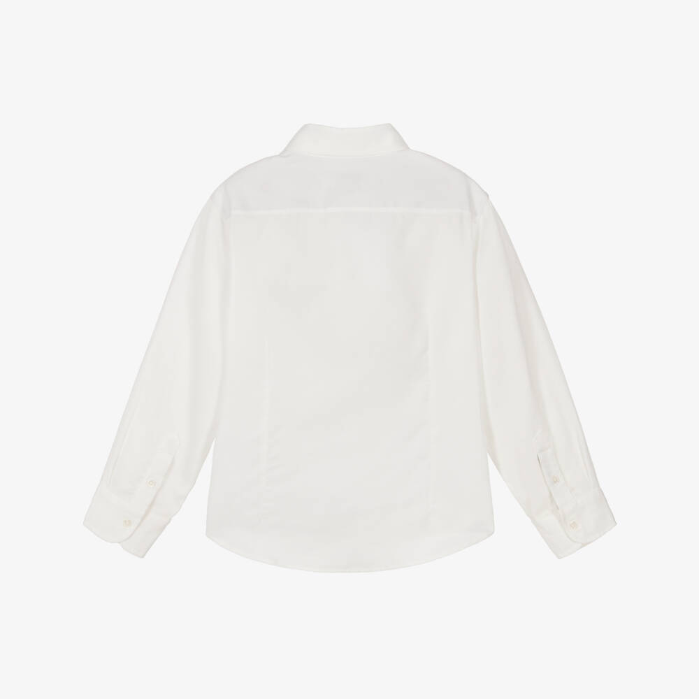 Eleventy-Boys Ivory Twill Button-Down Shirt | Childrensalon Outlet