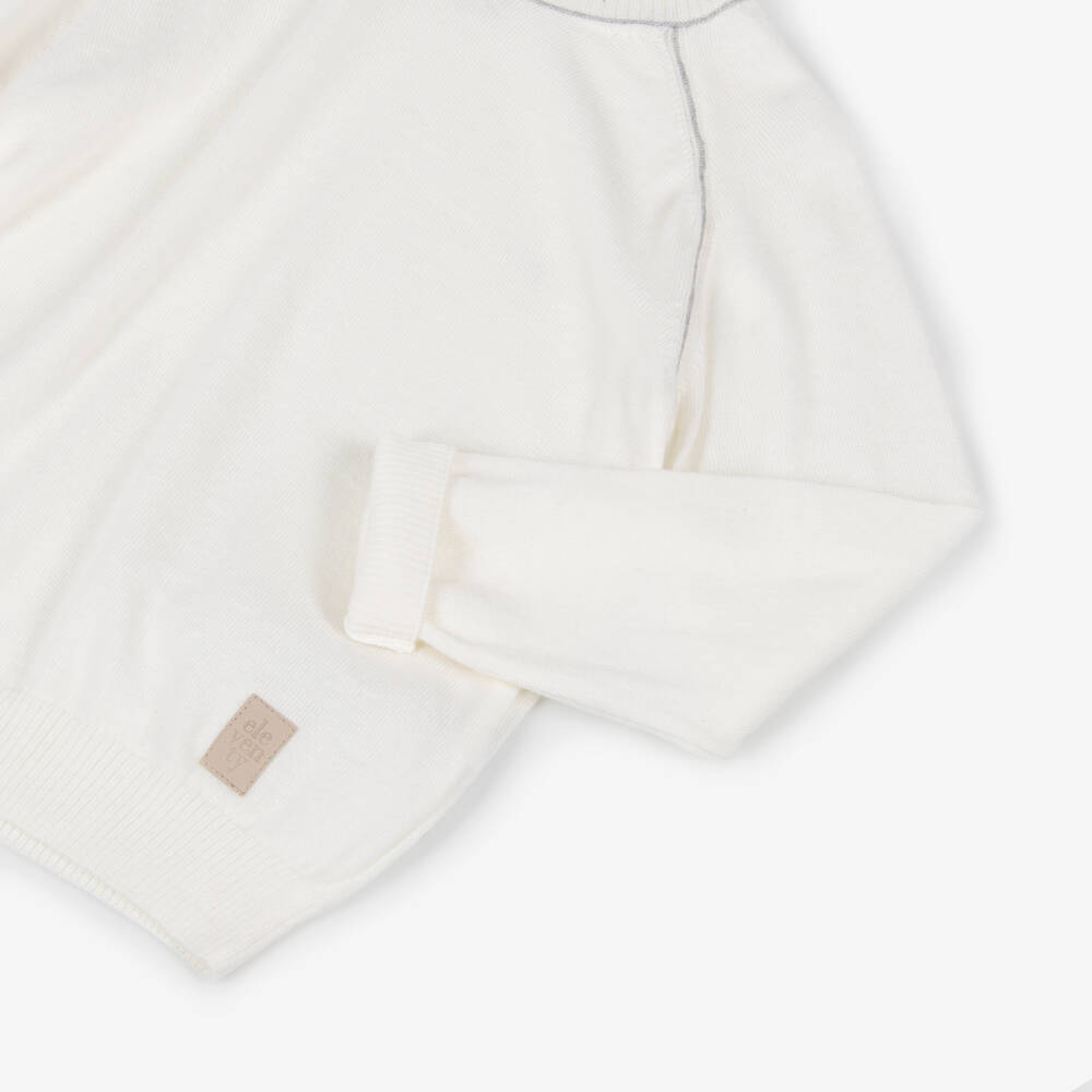 Eleventy-Boys Ivory Wool Roll Neck Sweater | Childrensalon Outlet