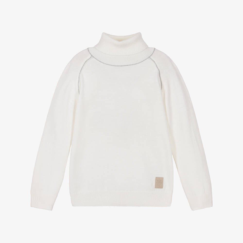 Eleventy-Boys Ivory Wool Roll Neck Sweater | Childrensalon Outlet