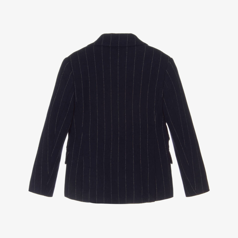 Eleventy-Boys Navy Pinstripe Dress Blazer | Childrensalon Outlet