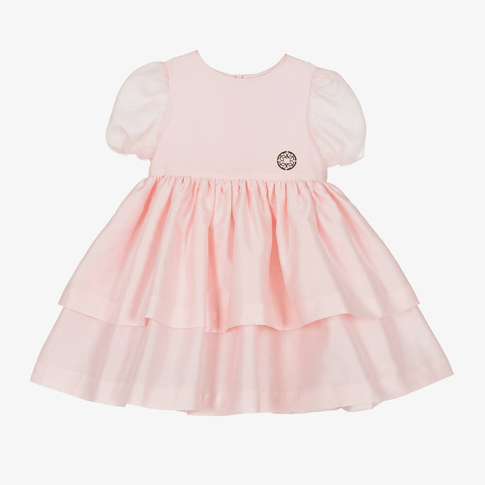 Elie Saab - Розовое платье из хлопка и шелка | Childrensalon
