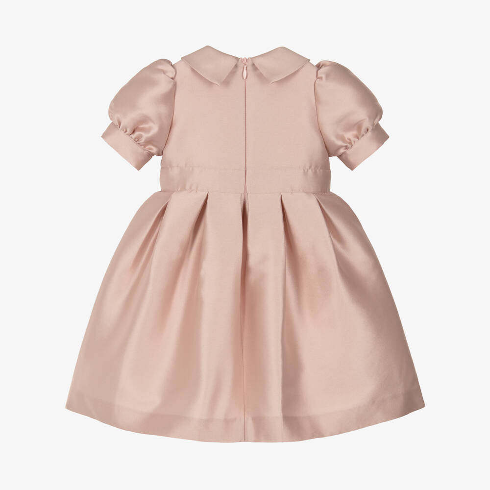 Elie Saab-Baby Girls Pink Satin Puff Sleeve Dress | Childrensalon Outlet