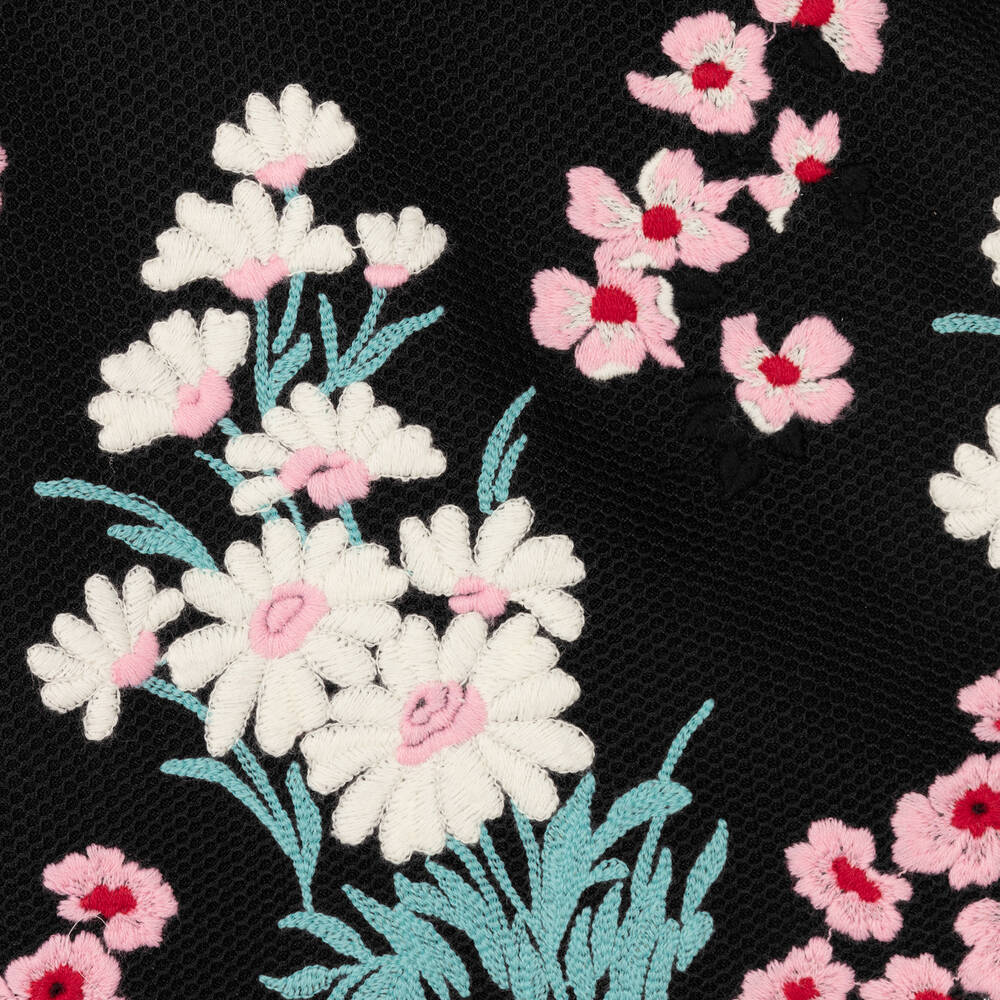 Elie Saab-Black Floral Embroidered Dress | Childrensalon Outlet