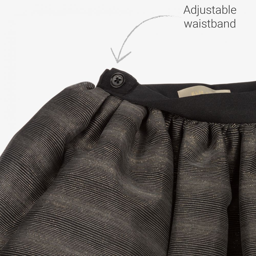 Elie Saab-Black Lurex Chiffon Skirt | Childrensalon Outlet
