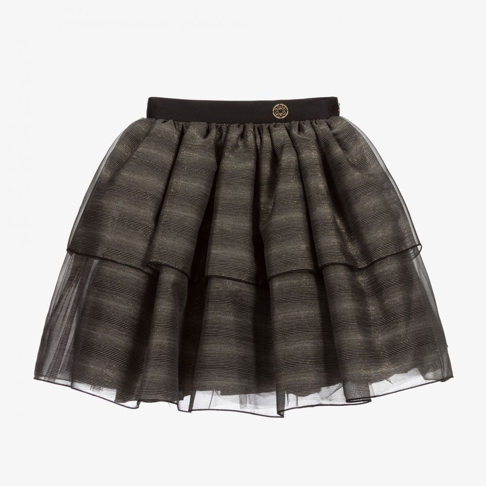 Elie Saab - Black Lurex Chiffon Skirt | Childrensalon