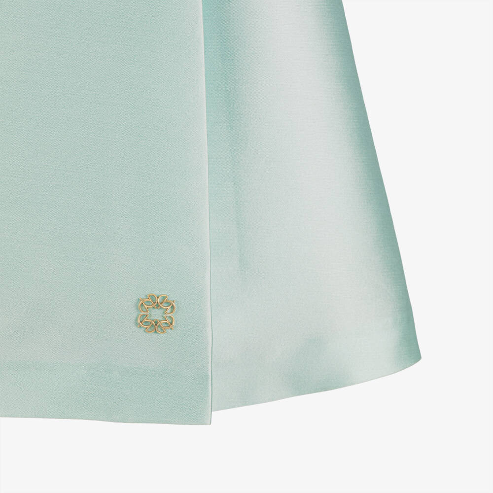 Elie Saab-Girls Aqua Blue Silk-Blend Satin Dress | Childrensalon Outlet