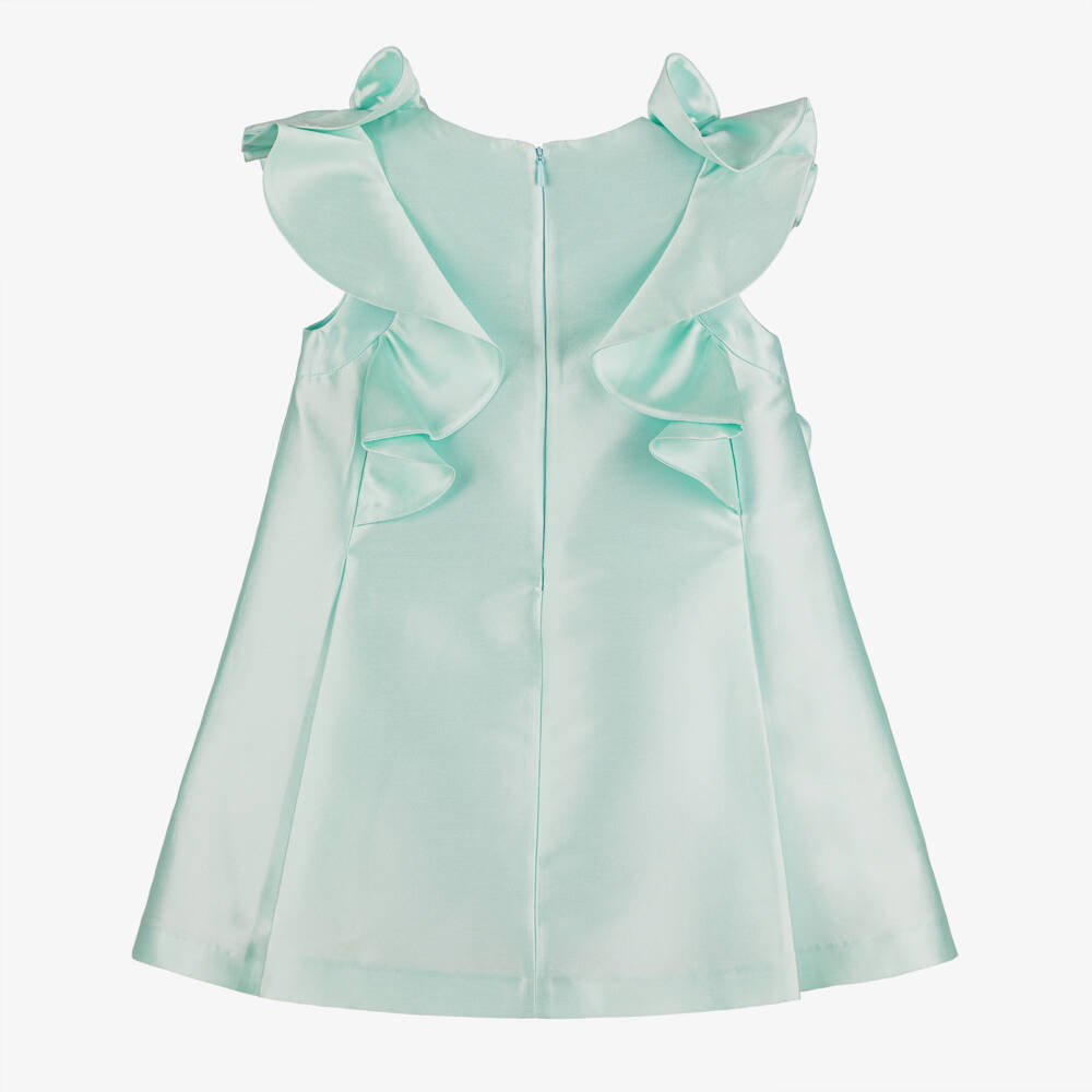 Elie Saab-Girls Aqua Blue Silk-Blend Satin Dress | Childrensalon Outlet