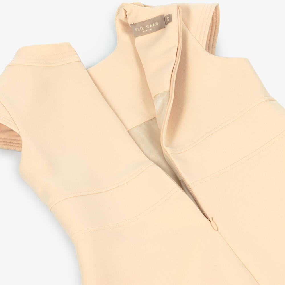 Elie Saab-Girls Beige Crêpe Dress | Childrensalon Outlet