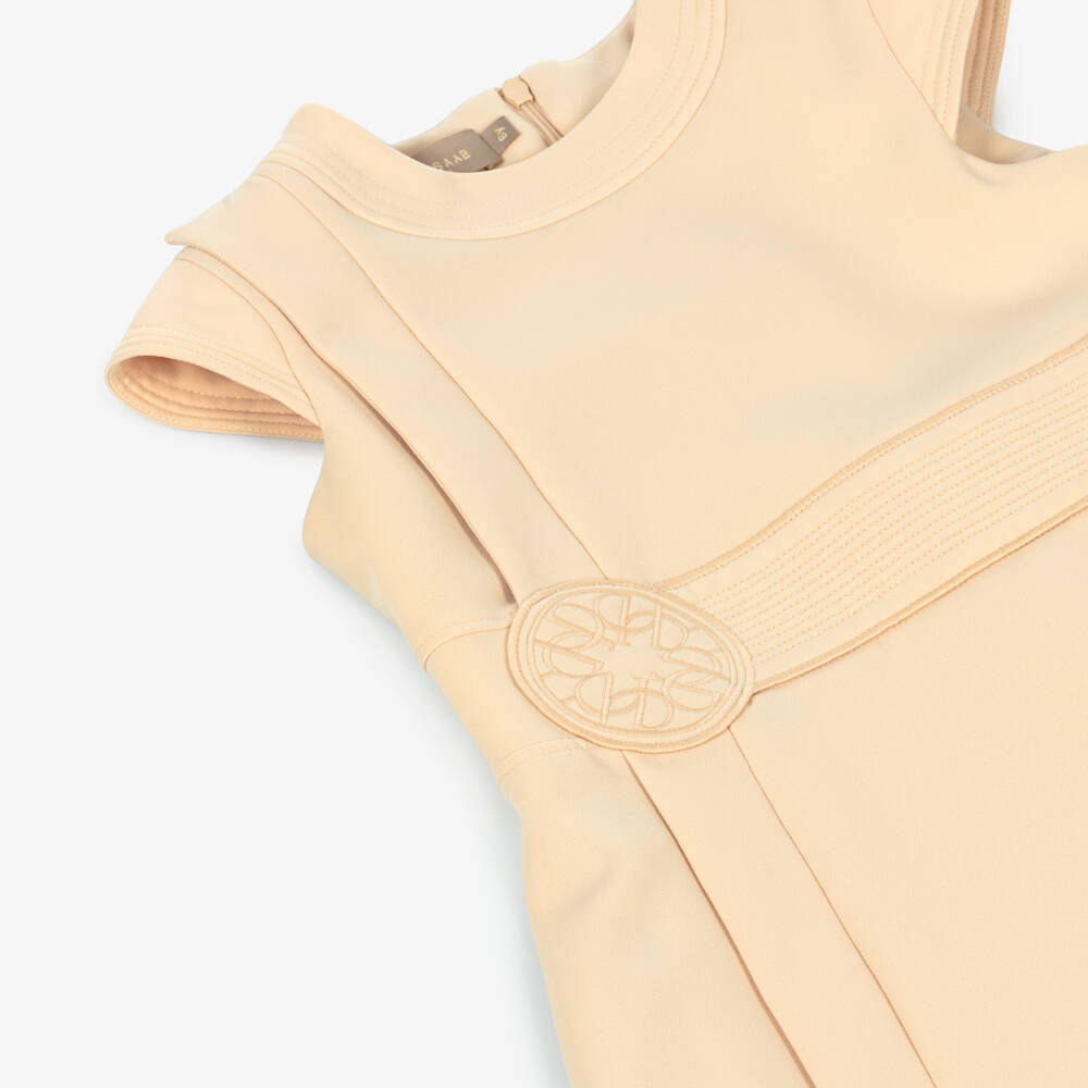 Elie Saab-Girls Beige Crêpe Dress | Childrensalon Outlet