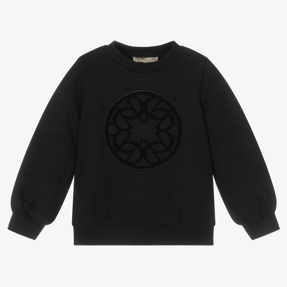 Elie Saab - Sweat noir en coton fille | Childrensalon