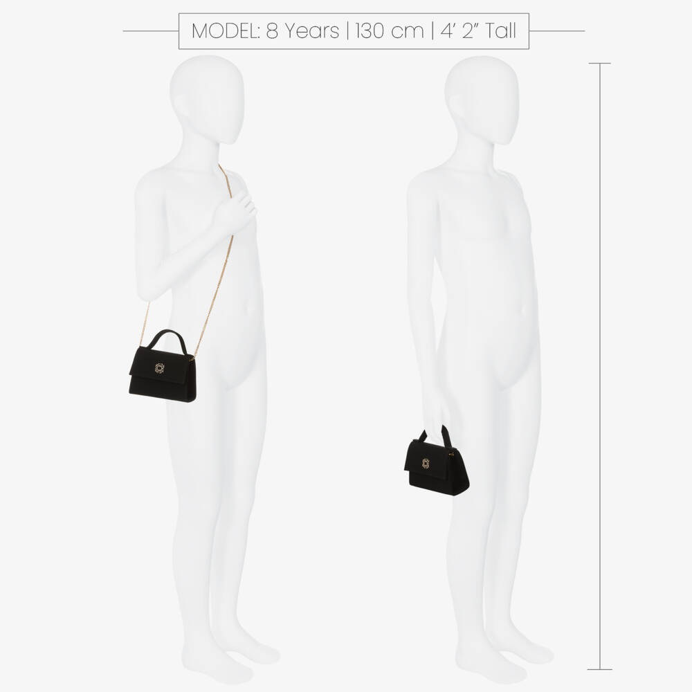 Elie Saab-Girls Black Crêpe Handbag (13cm) | Childrensalon Outlet