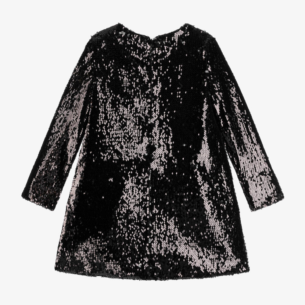 Elie Saab-Girls Black Sequin Floral Dress | Childrensalon Outlet