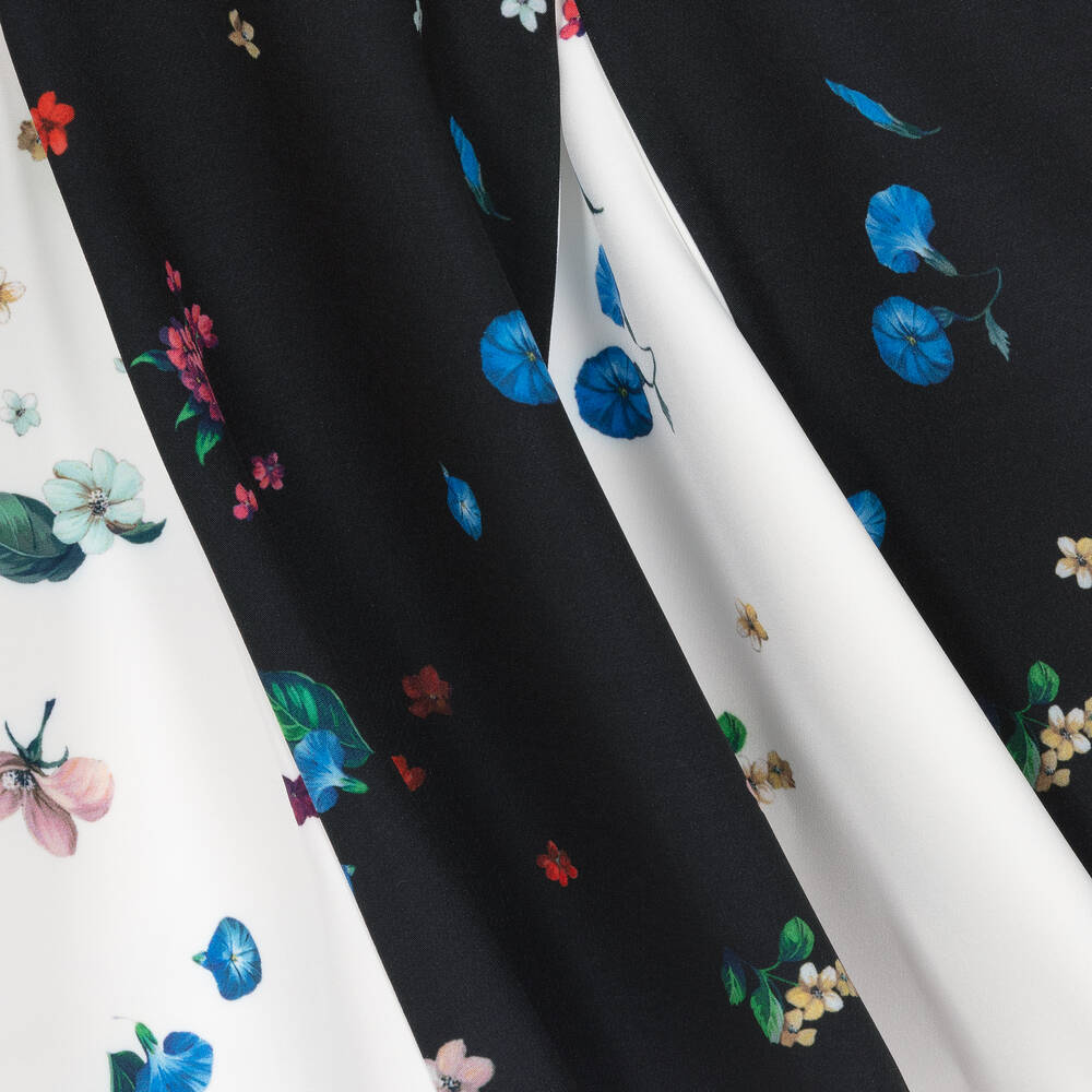 Elie Saab-Girls Black & White Floral Dress | Childrensalon Outlet