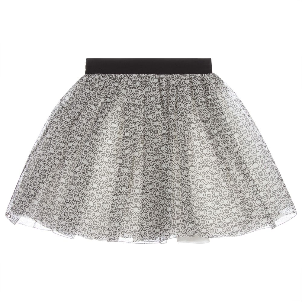 Elie Saab - Черно-белая шелковая юбка для девочек | Childrensalon