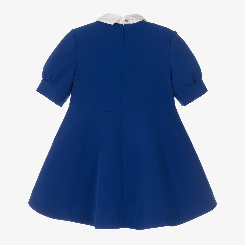 Elie Saab-Girls Blue Crêpe Twill Dress | Childrensalon Outlet