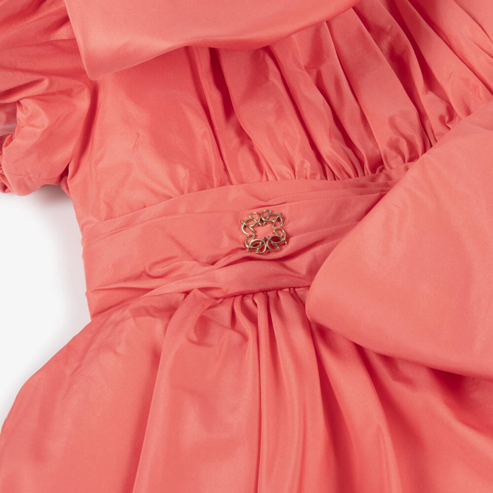 Elie Saab-Girls Coral Satin Celebration Dress | Childrensalon Outlet