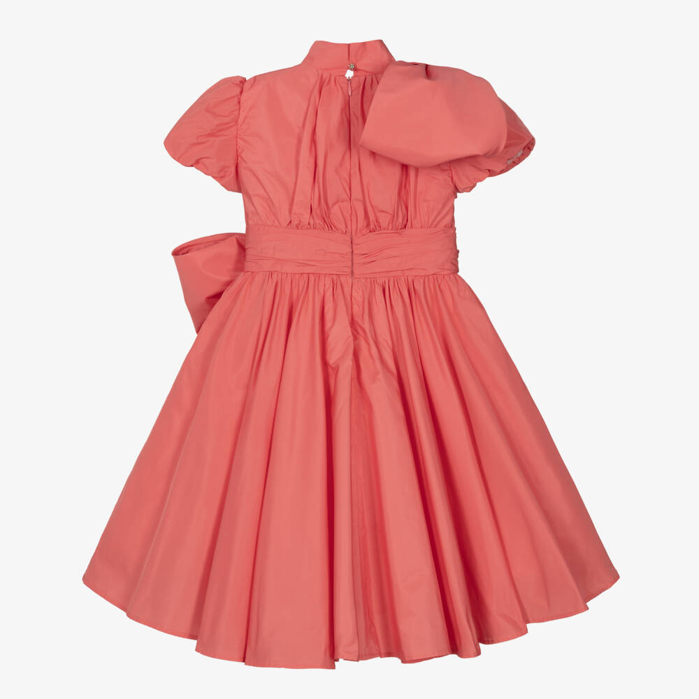 Elie Saab-Girls Coral Satin Celebration Dress | Childrensalon Outlet