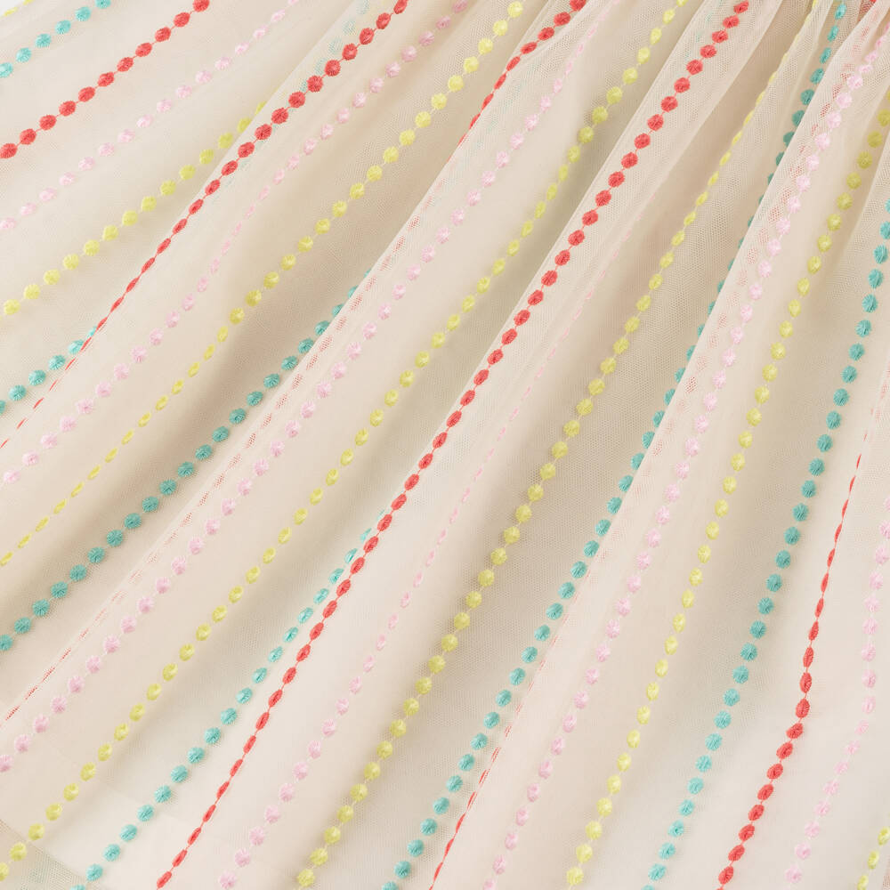 Elie Saab-Girls Elegant Beige Tulle Frock | Childrensalon Outlet