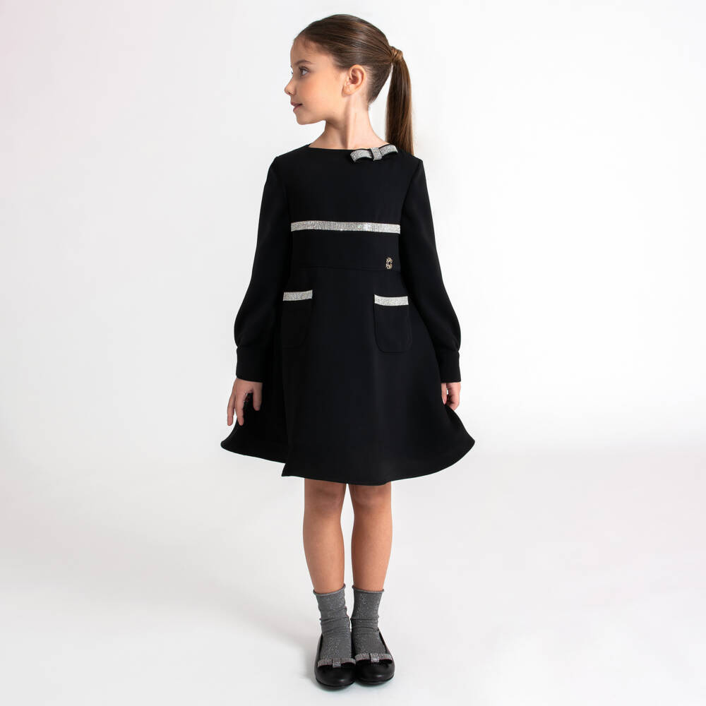 Elie Saab-Girls Elegant Black Diamante Dress | Childrensalon Outlet
