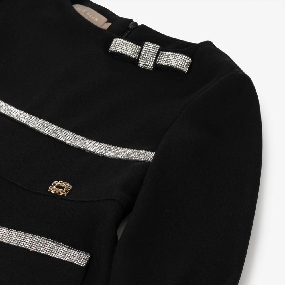 Elie Saab-Girls Elegant Black Diamante Dress | Childrensalon Outlet