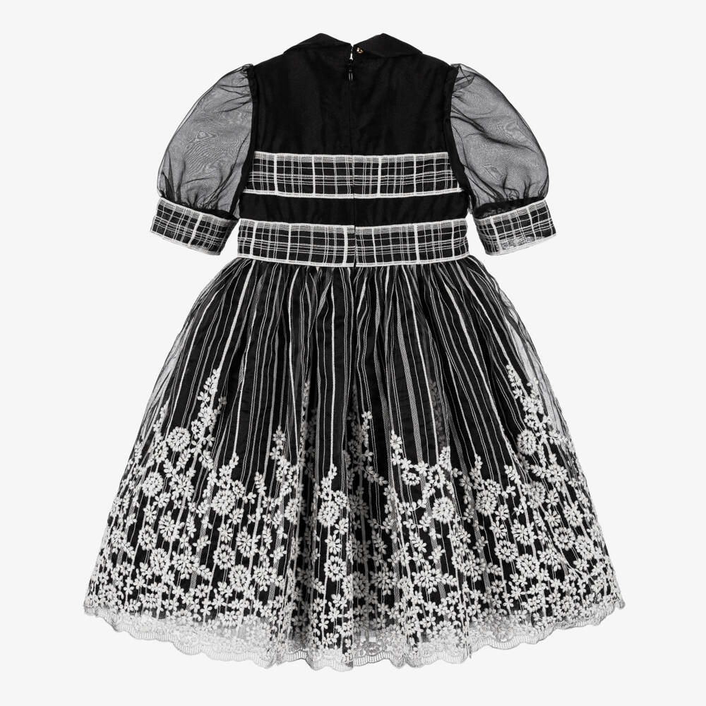 Elie Saab-Элегантное черное платье из органзы для девочек | Childrensalon Outlet