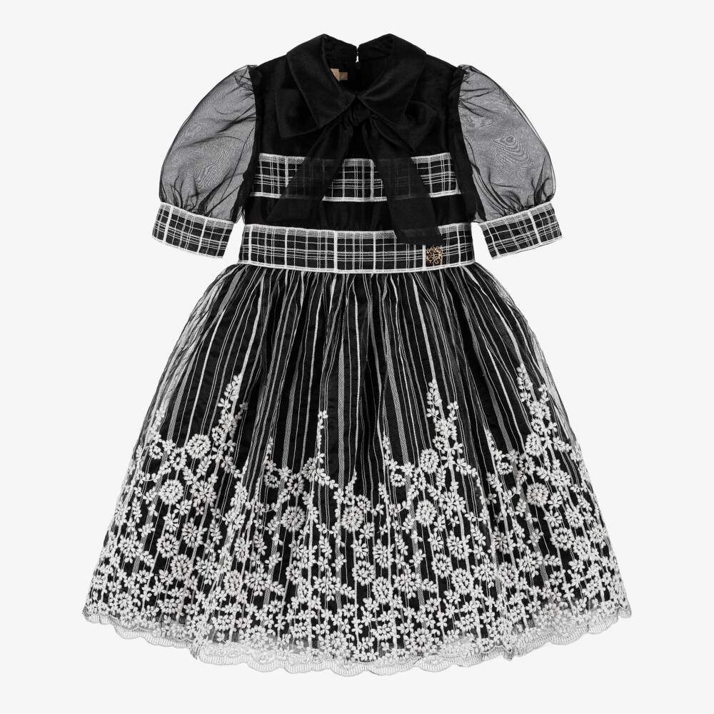Elie Saab-Girls Elegant Black Organza Gown | Childrensalon Outlet
