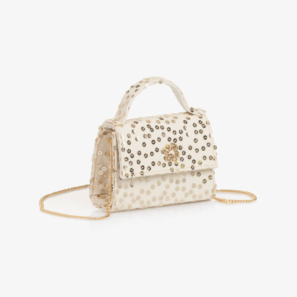 Elie Saab-Girls Gold Sequin Handbag (14cm) | Childrensalon Outlet
