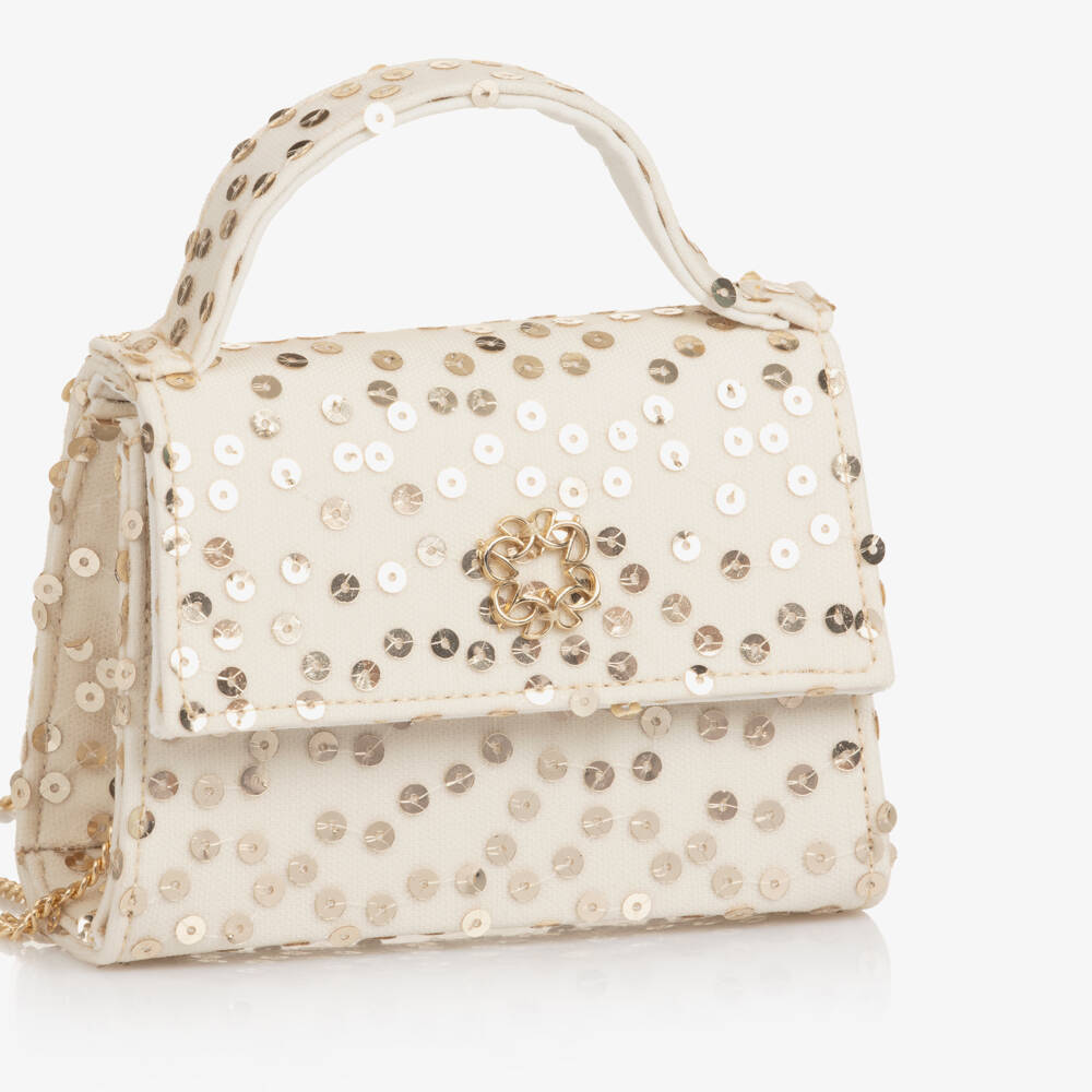 Elie Saab-Girls Gold Sequin Handbag (14cm) | Childrensalon Outlet