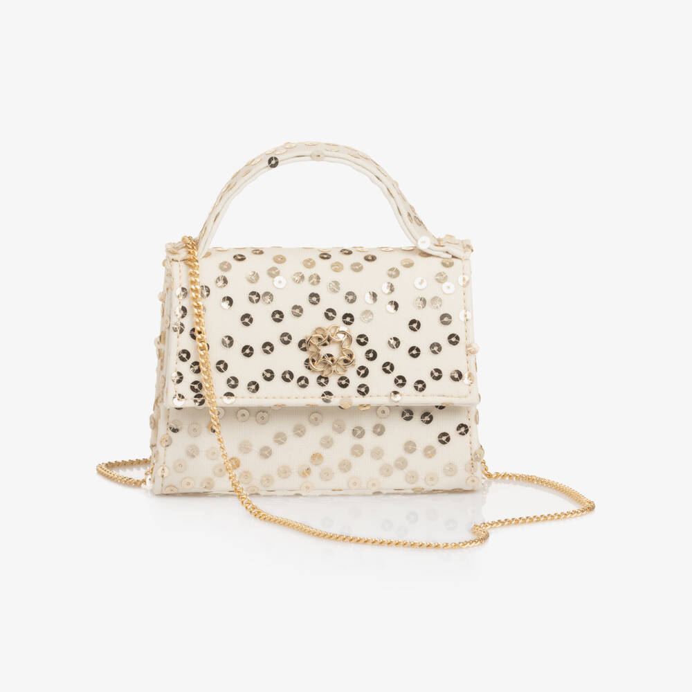 Elie Saab-Girls Gold Sequin Handbag (14cm) | Childrensalon Outlet