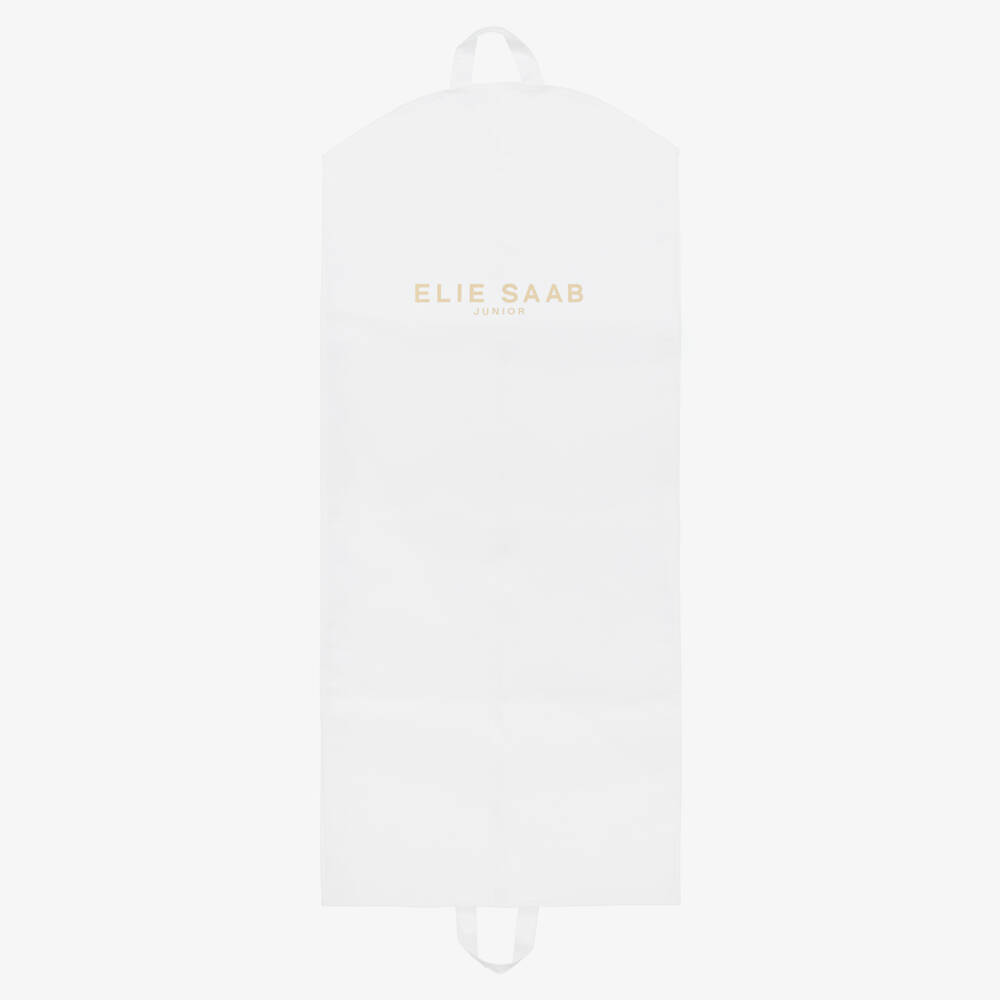 Elie Saab-Girls Ivory Embroidered Tulle Dress | Childrensalon Outlet