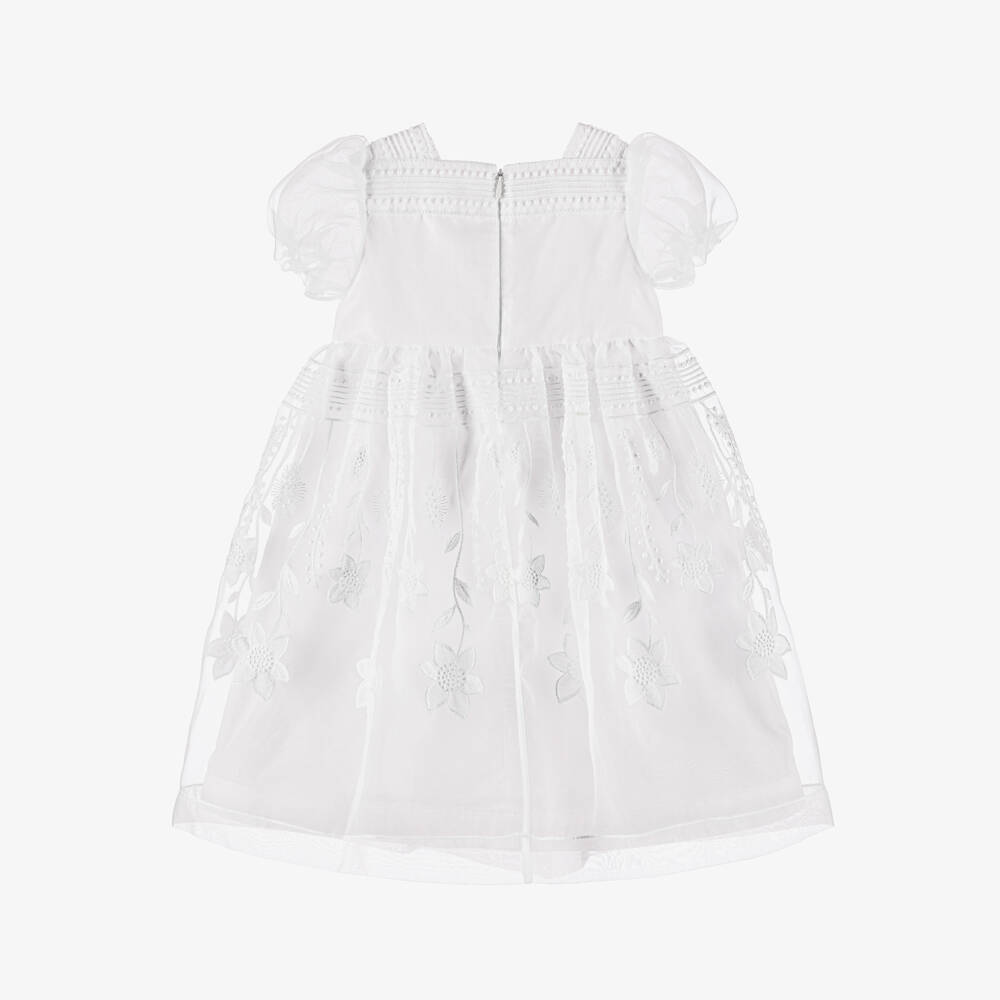 Elie Saab-Girls Ivory Floral Organza Dress | Childrensalon Outlet
