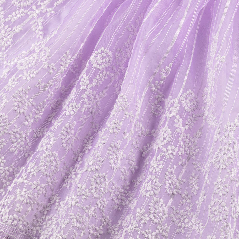 Elie Saab-Платье из органзы с цветочным узором лаванды для девочек | Childrensalon Outlet