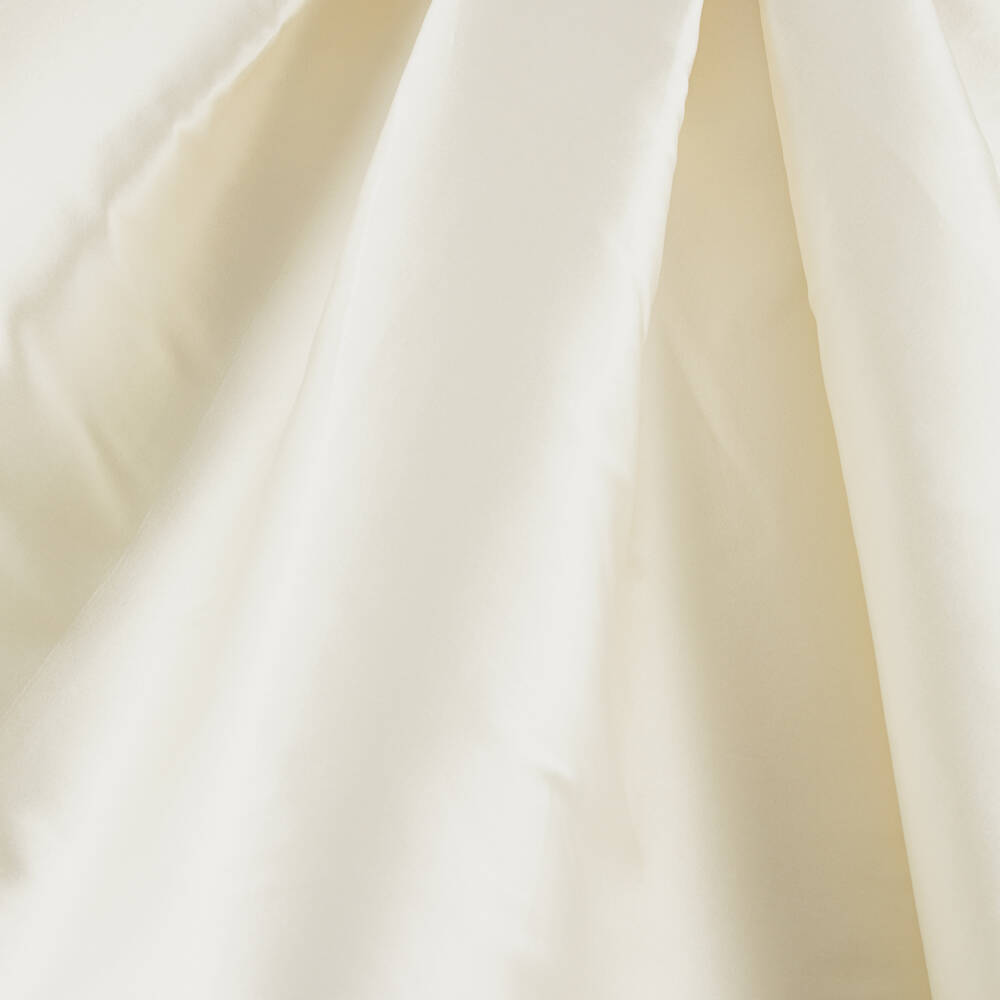 Elie Saab-Girls Long Ivory Silk Satin Dress with Black Bows | Childrensalon Outlet