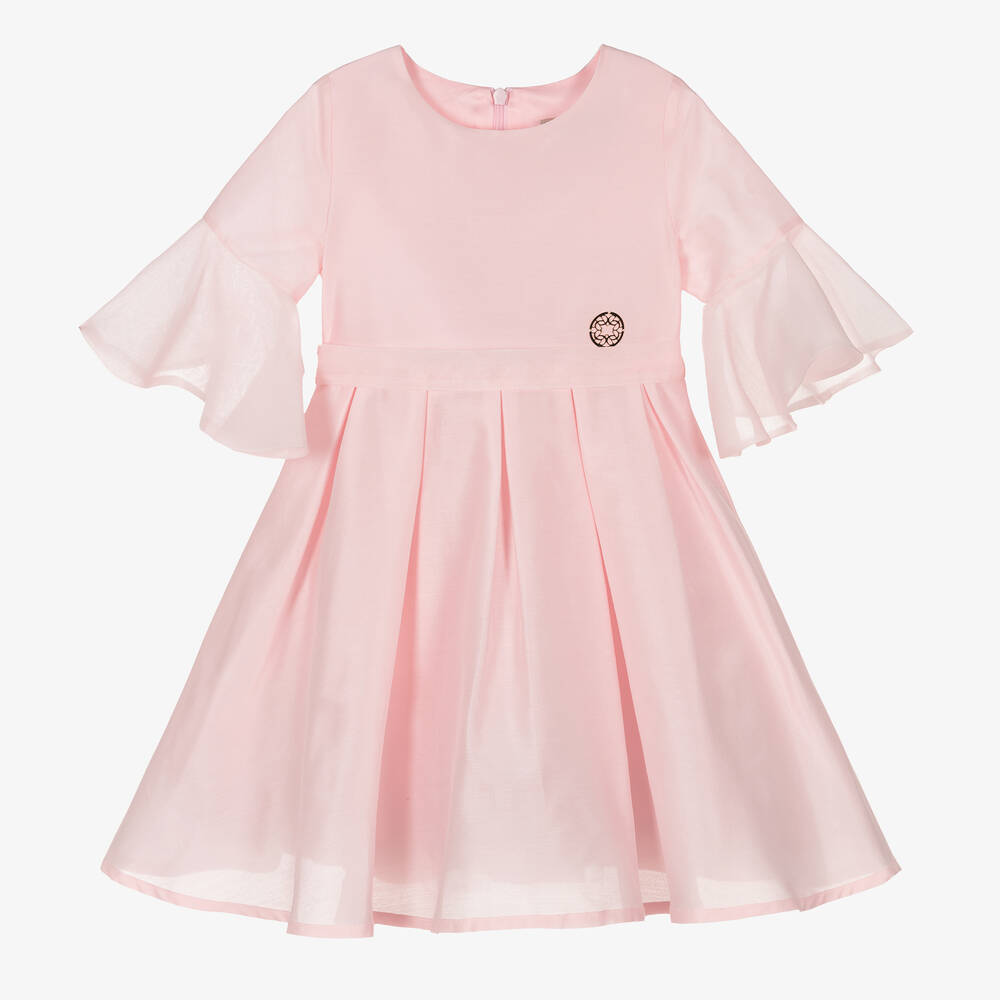 Elie Saab-Розовое платье из хлопка и шелка | Childrensalon Outlet