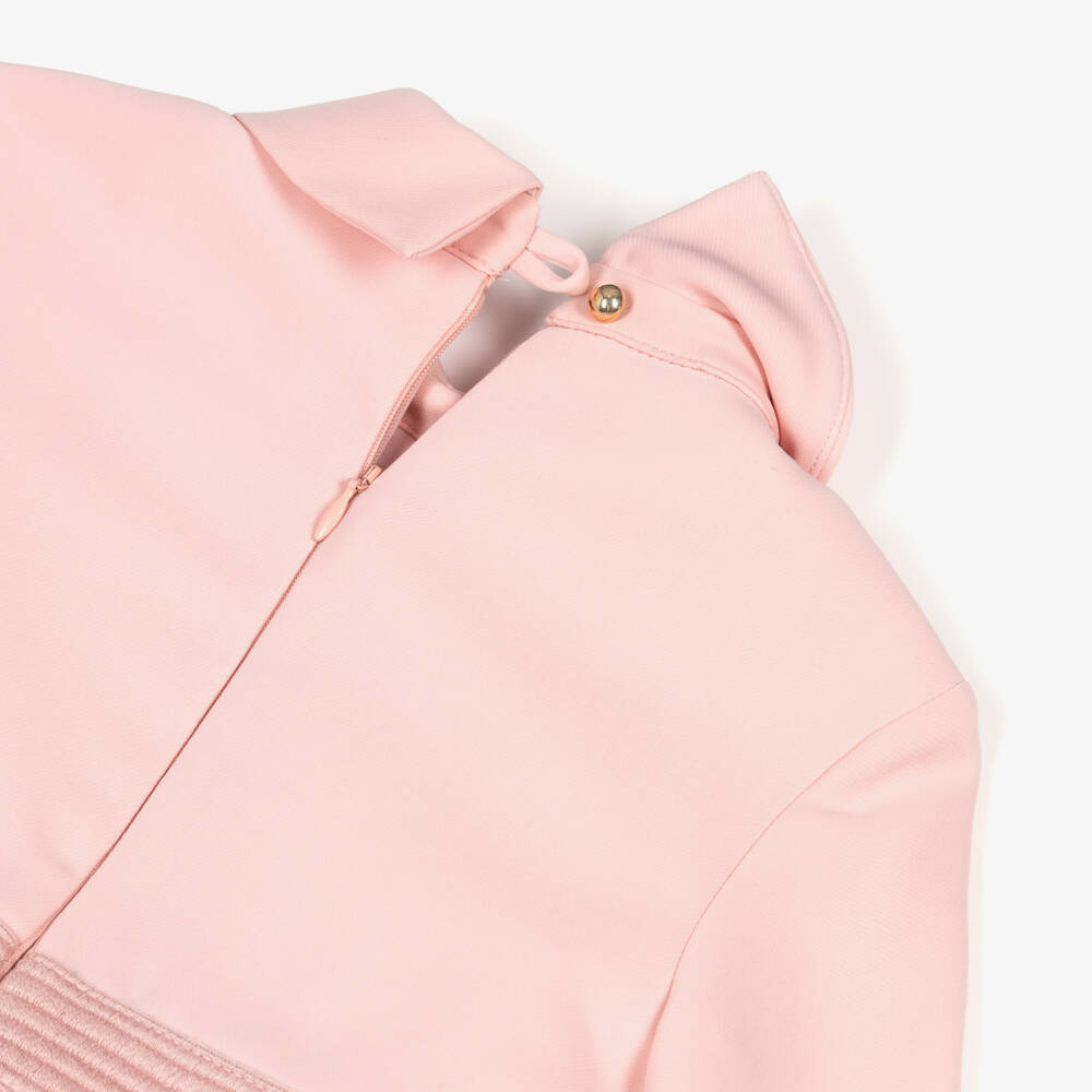 Elie Saab-Girls Pink Crêpe Shirt Dress with Cutwork | Childrensalon Outlet