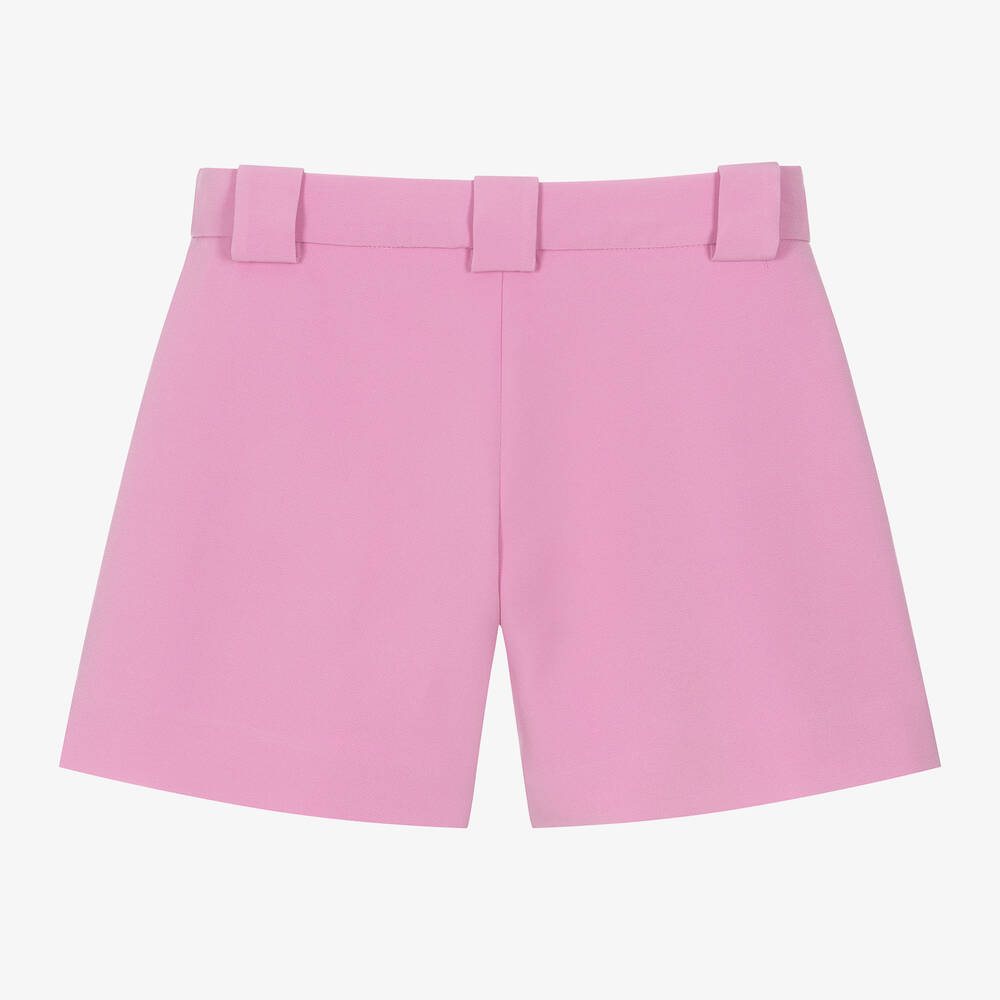Elie Saab-Girls Pink Diamanté Pleated Shorts | Childrensalon Outlet