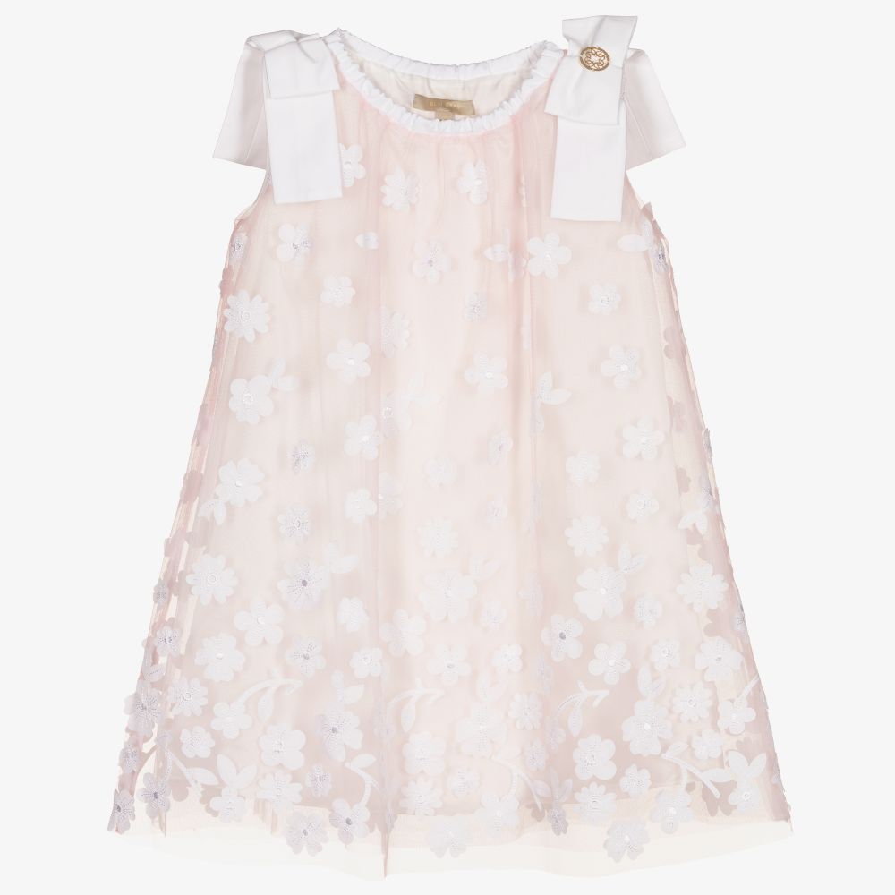 Elie Saab - Розовое платье из тюля в цветочек для девочек | Childrensalon
