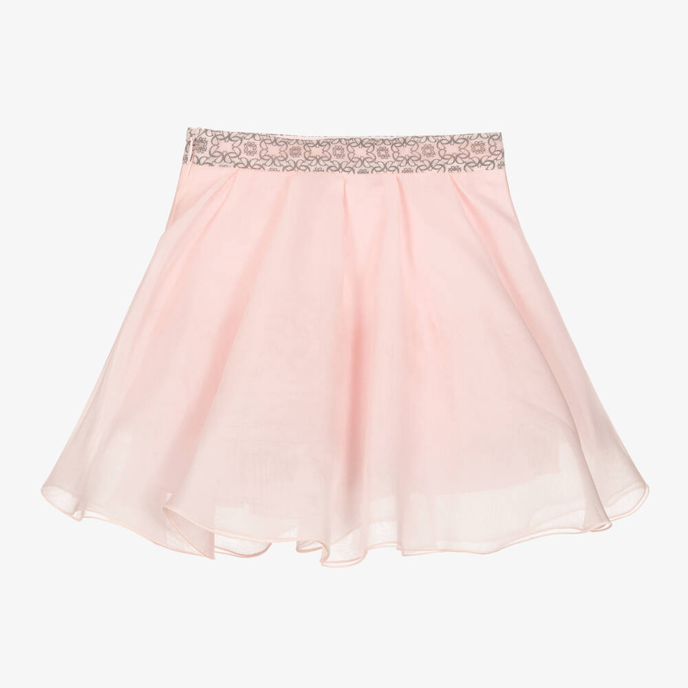 إيلي صعب-تنورة بكُسرات حرير أورغانزا وتول لون زهري | Childrensalon Outlet