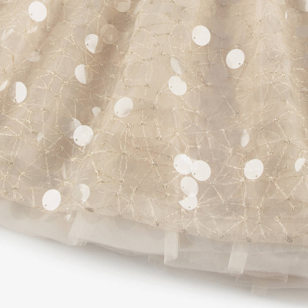 Elie Saab-Золотое блестящее платье из тюля для девочек | Childrensalon Outlet