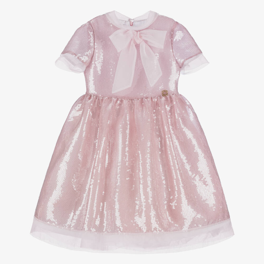 Elie Saab-Girls Sparkling Chiffon Bow Gown | Childrensalon Outlet