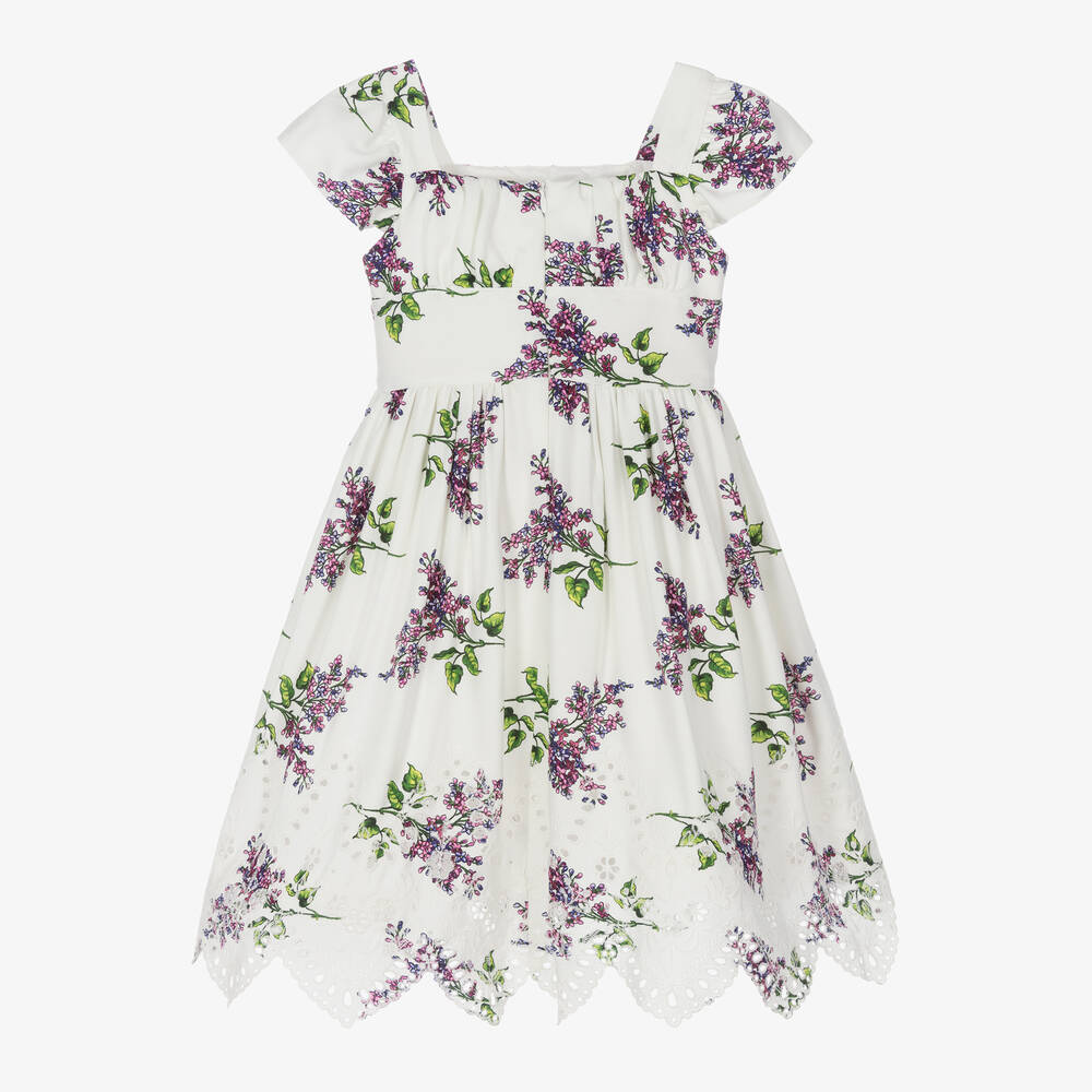 Elie Saab-Girls White Floral Dress | Childrensalon Outlet