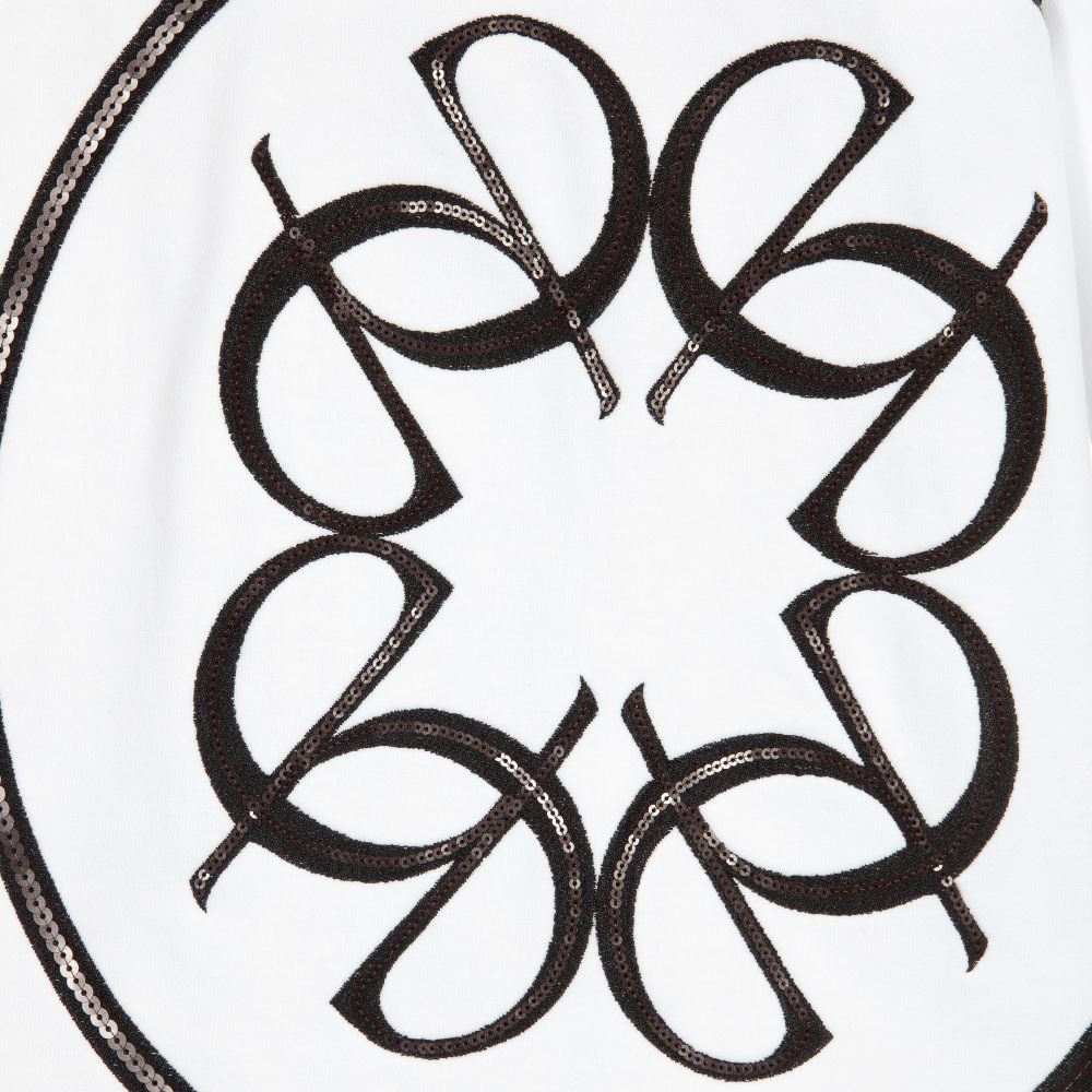 Elie Saab-Girls White Jersey Logo Dress | Childrensalon Outlet